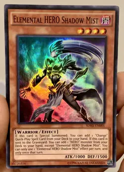 Yugioh Elemental HERO Shadow Mist SDHS-EN001 Super Rare VLP w/Tracking - Image 1