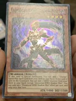Yugioh Elemental HERO Shadow Mist SDHS-EN001 Super Rare VLP w/Tracking - Image 5