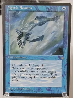 Magic the Gathering Mtg Blue Ice Age Mystic Remora Enchantment 1995 - Image 1