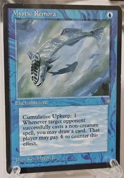 Magic the Gathering Mtg Blue Ice Age Mystic Remora Enchantment 1995 - Image 2