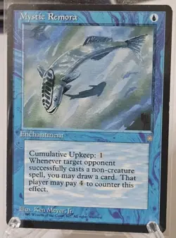 Magic the Gathering Mtg Blue Ice Age Mystic Remora Enchantment 1995 - Image 3
