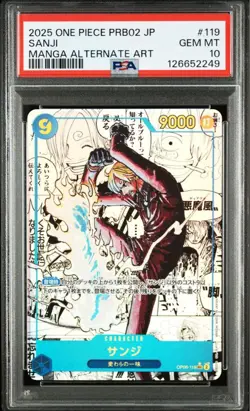 PSA 10 Sanji OP06-119 Manga Alt Art Comic Parallel ONE PIECE CARD THE BEST vol.2 - Image 1