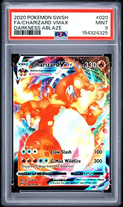 2020 POKEMON SWORD & SHIELD DARKNESS ABLAZE #020 FULL ART/CHARIZARD VMAX PSA 9 - Image 1
