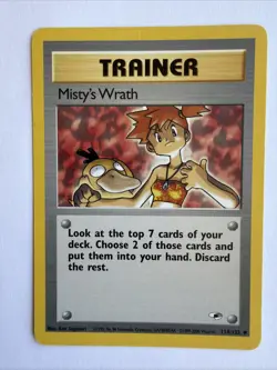 Misty’s Wrath 114/132 LP Gym Heroes Trainer Vintage Pokemon Uncommon - Image 1