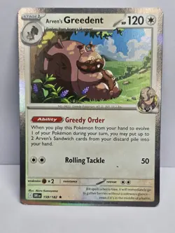 Arven's Greedent Promo 159/182 Near Mint Holofoil Pokemon - Image 1