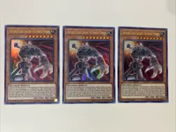 Yugioh Ancient Gear Golem Ultimate Pound x 3 - 1st Ultra Rare NM - Free Holo B - Image 1