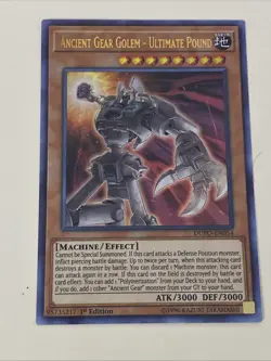 Yugioh Ancient Gear Golem Ultimate Pound x 3 - 1st Ultra Rare NM - Free Holo B - Image 4