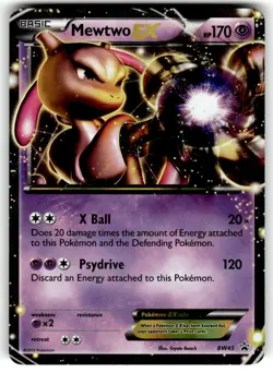 Mewtwo EX BW45 Holo Promo Black And White Promo Pokemon Holo LP - Image 1