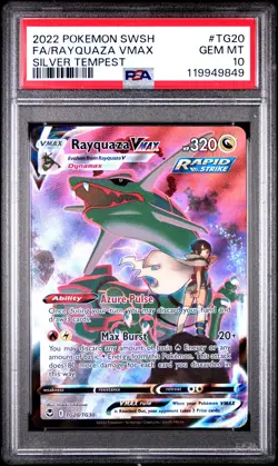 PSA 10 RAYQUAZA VMAX TG20/TG30 | Silver Tempest Full Art Pokemon Card - Image 1
