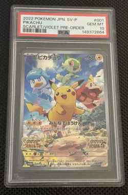 The Pokemon Company 2022 Sv-P Promo Pikachu 001/SV-P Holo Japanese PSA 10 - Image 1