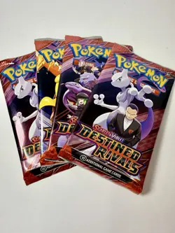 Pokemon Destined Rivals Booster Pack Sealed Lot Of 4 - Image 1