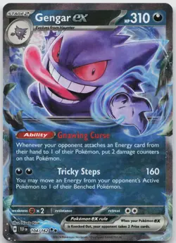 Gengar ex 104/162 Double Rare Temporal Forces Pokemon Holo Near Mint - Image 1