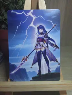 Raiden Shogun Genshin Impact Waifu Goddess Story Fan Art Anime Card Carte - Image 1