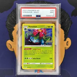 PSA 9 MINT 2022 Pokemon Go VENUSAUR #003 Holo Foil Rare - Image 2