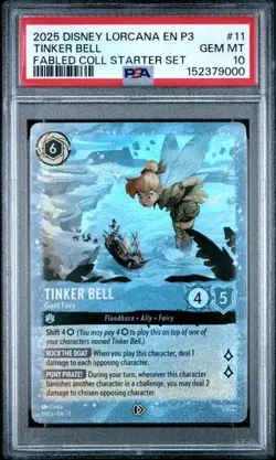 2025 Disney Lorcana Tinker Bell - Giant Fairy Glimmer Promo PSA 10 Gem mint - Image 1
