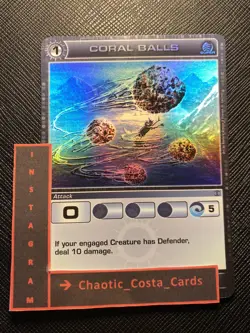 CORAL BALLS - ATTACK CARD - CHAOTIC CARD - SUPER RARE - TCG - CCG - NM - Image 1