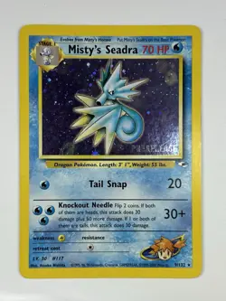 Pokemon TCG Misty's Seadra Prerelease Card 9/132 Gym Heroes Series - Image 1