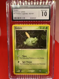Gulpin 62/101- EX Hidden Legends - CGC GEM MINT 10- YUKA MORII- Pokemon TCG 2004 - Image 1