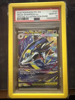 2025 Pokemon Mega Sharpedo ex 127/094 Phantasmal Flames PSA 10 Gem Mint SIR - Image 1