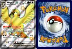PIDGEOT EX 221/091 SHINY ULTRA RARE PALDEAN FATES POKEMON NM - Image 3