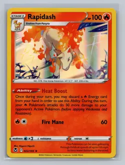 Rapidash 022/195 Holo Rare Silver Tempest Pokemon NM - Image 1