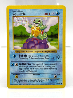 Squirtle Shadowless 💧 (63/102) Base Set Vintage Pokemon TCG 1999 MP - Image 1