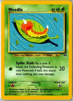 Pokemon Card - Weedle 70/75 Neo Discovery Common Lightly Played - Image 1