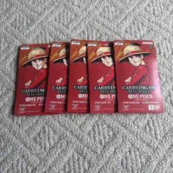 LOT 5x Bandai One Piece Card Game OP-13 Carrying On His Will Booster Packs ENG - Image 1