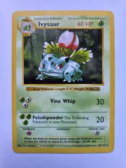 Pokemon Ivysaur Uncommon Card Base Set Shadowless 30/102 60 HP 1999 English - Image 1