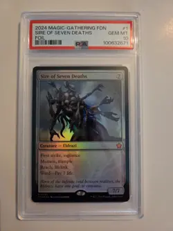 MTG Foundations Sire of Seven Deaths Foil PSA 10 - Image 1
