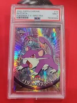 2000 TOPPS CHROME POKEMON T.V. SPECTRA #19 RATTATA PSA 9 MINT POP OF 26 - Image 1