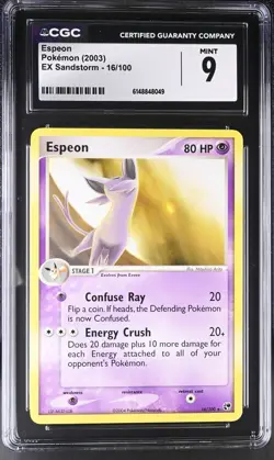 Pokemon Espeon 16/100 Rare EX Sandstorm - CGC 9 - Image 1