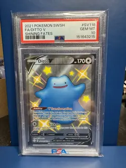 2021 Pokemon Sword & Shield Ditto V FA Shining Fates PSA 10 - Image 1