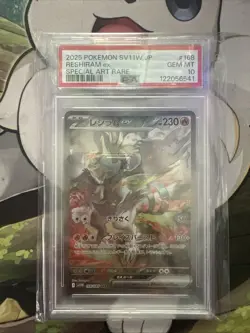 Reshiram EX 168/086 SV11W White Flare Holo Card Japanese PSA 10 - Image 1