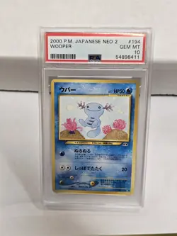 2000 Japanese Neo 2 Wooper PSA 10 Vintage Pokemon - Image 1