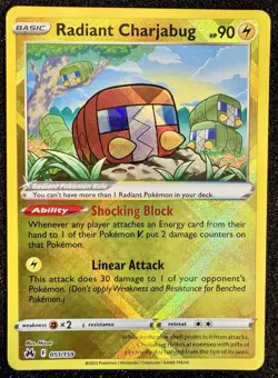 Pokemon TCG Radiant Charjabug Sword & Shield-Crown Zenith 051/159 Holo NM - Image 1