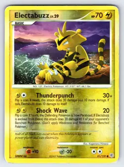 Electabuzz 81/130 2007 Diamond & Pearl Base Set Pokemon Card Reverse Holo - Mp - Image 1