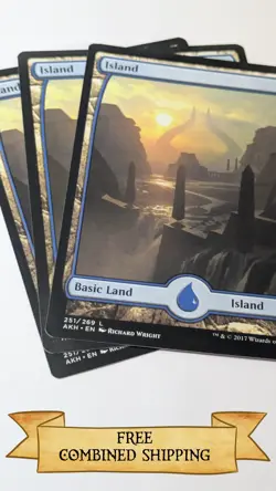 Magic The Gathering: 3x Amonkhet (AKH) Full Art Island - Image 1