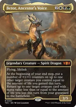 [MTG] Betor, Ancestor's Voice (Foil) (Borderless) (0001) (TDC) NM - Image 1