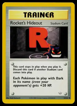 Pokemon Card - Rocket's Hideout Neo Revelation 63/64 Uncommon - Image 1