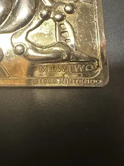 1999 MEWTWO #150 Gold Bar Card Limited Edition Burger King Gold Plated Pokemon - Image 3