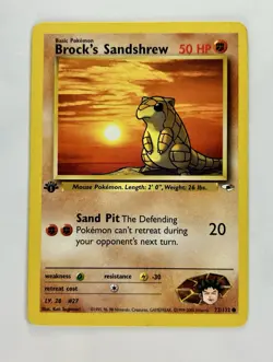Brock's Sandshrew 2000 Pokemon Gym Heroes 1st Edition #72/132 * Light Play - Image 1