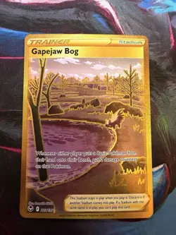 Pokemon TCG Gapejaw Bog Secret Rare Holo Gold 213/195 - Image 1