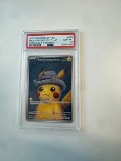 2023 POKEMON SVP EN-SV BLACK STAR PROMO #085 PIKACHU WITH GREY FELT HAT PSA 10 - Image 1