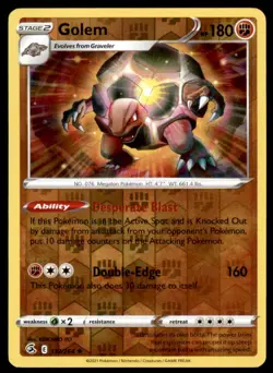Golem 137/264 Rare Fusion Strike Pokemon Reverse Holo Near Mint - Image 1