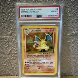 Pokemon 1999 Base Set Charizard Holo Rare 4/102 PSA 8 English - Image 1