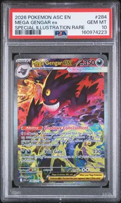 Pokemon Mega Gengar ex Ascended Heroes Special Illustration Rare #284 PSA 10 - Image 1