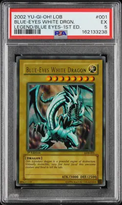 2002 YU-GI-OH! LOB-LEGEND OF BLUE EYES WHITE DRAGON BLUE-EYES WHITE DRAGON PSA 5 - Image 1