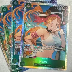 One Piece TCG Nami OP14-031 SR Foil Playset x4 Bonus SR English - Image 1