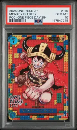 2025 One Piece JP Monkey D. Luffy P-110 Lego One Piece Day 25 PSA 10 - Image 1